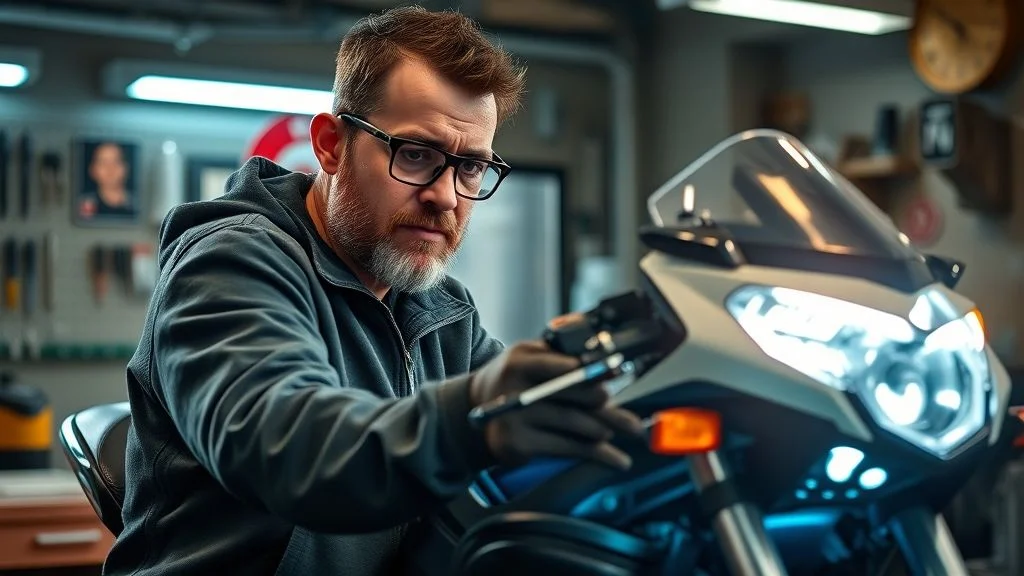 Valor para substituir farol de moto por LED permitido por lei